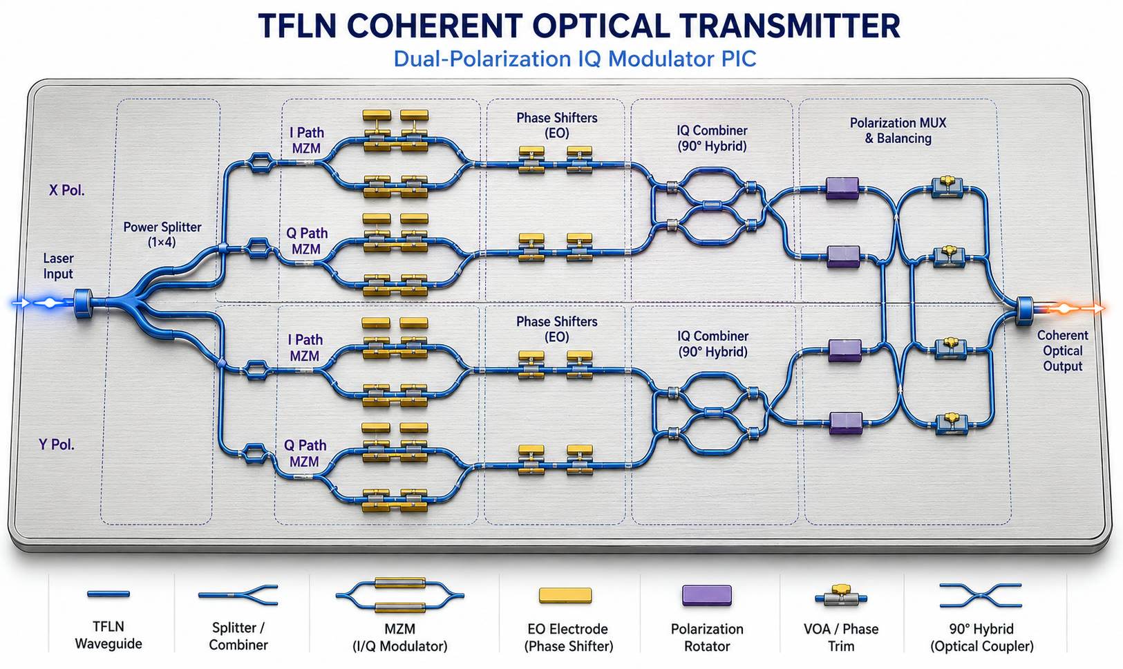 TFLN coherent optical transmitter architecture